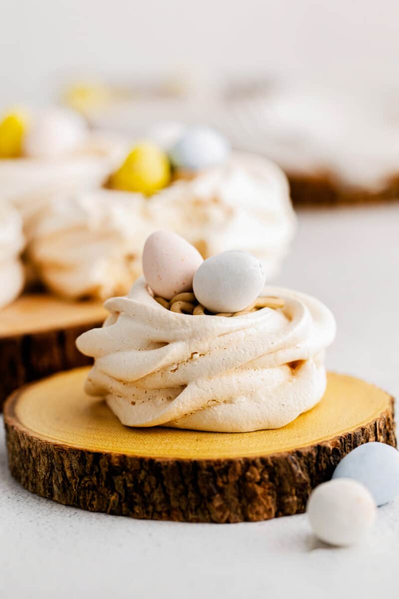 meringue nest with mini eggs