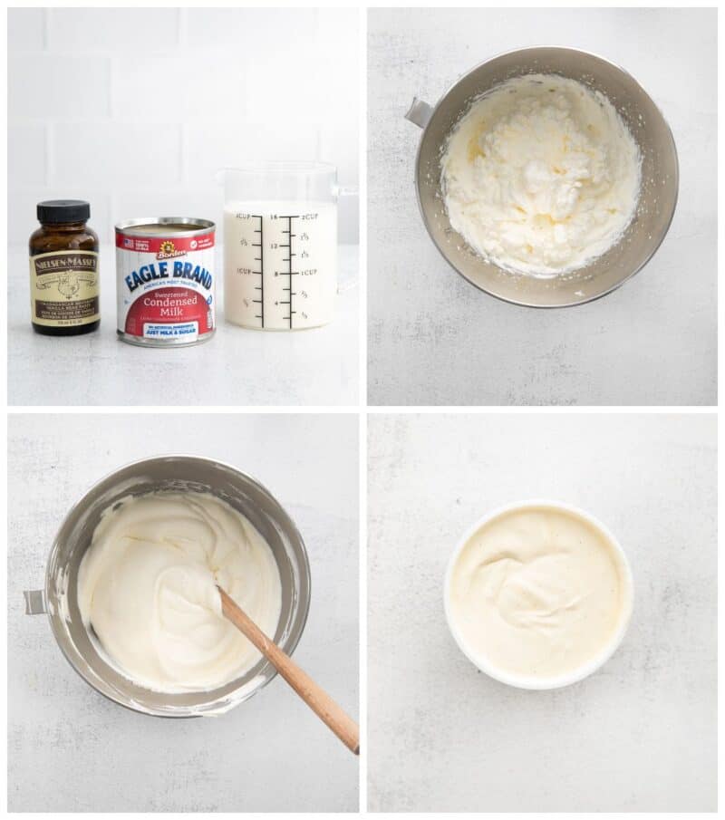 step by step photos for how to make no churn ice cream