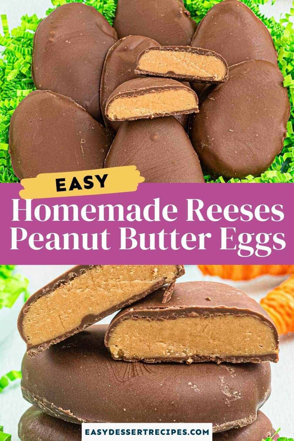 reeses peanut butter eggs pinterest collage