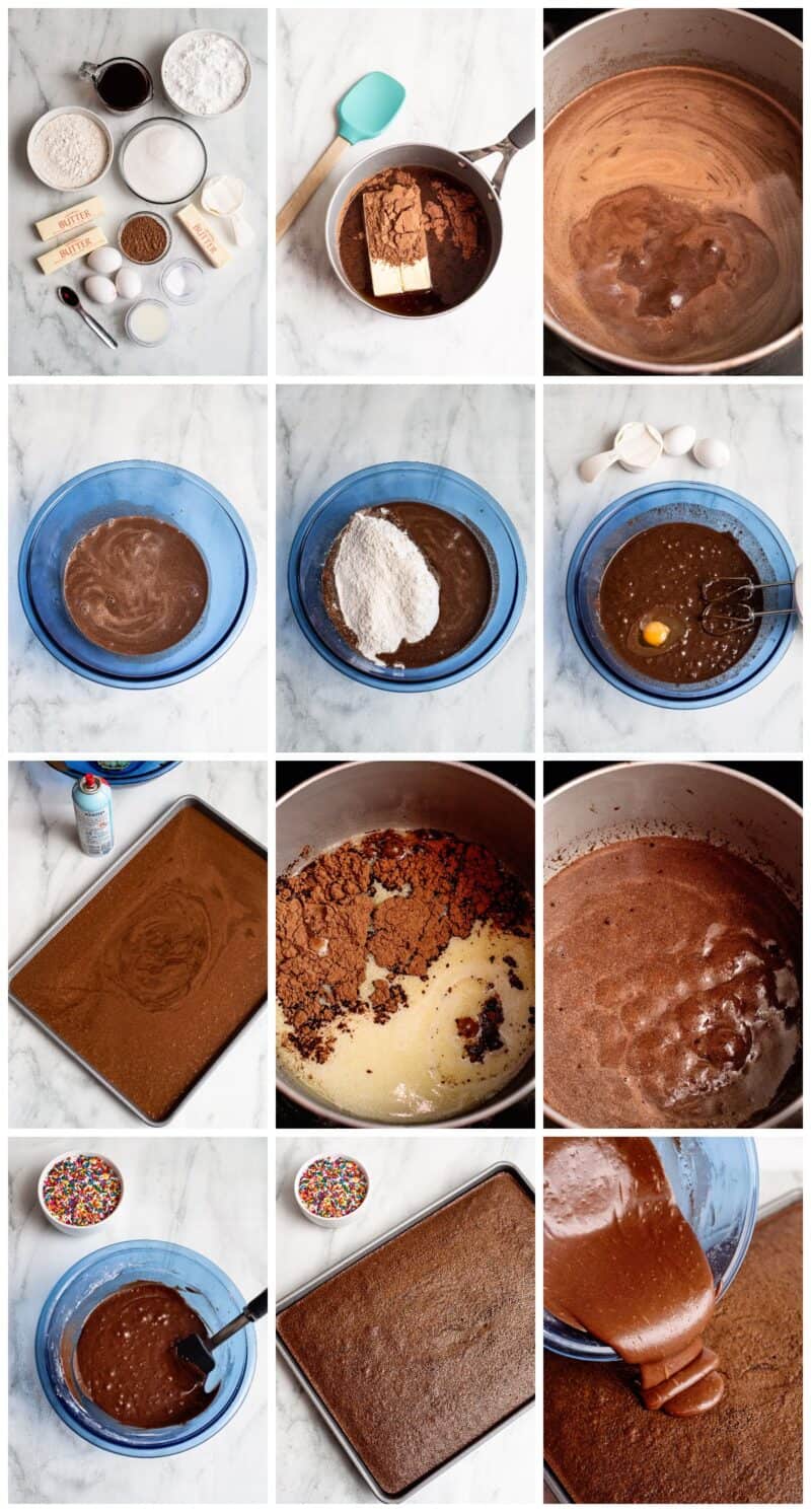 step by step photos for how to make texas sheet cake