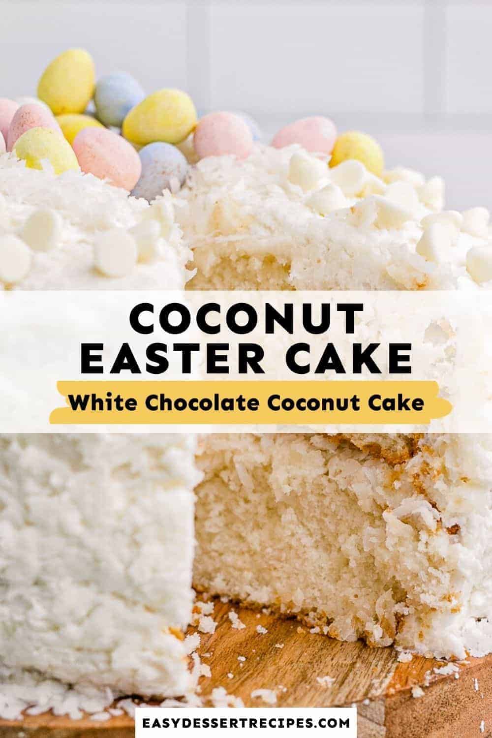 white chocolate coconut easter cake pinterest collage