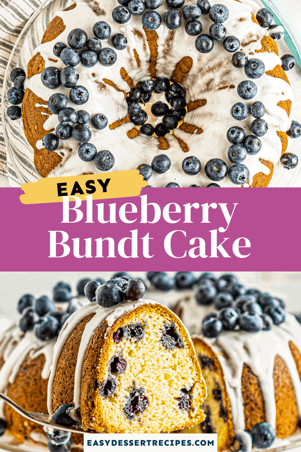 blueberry bundt cake pinterest collage