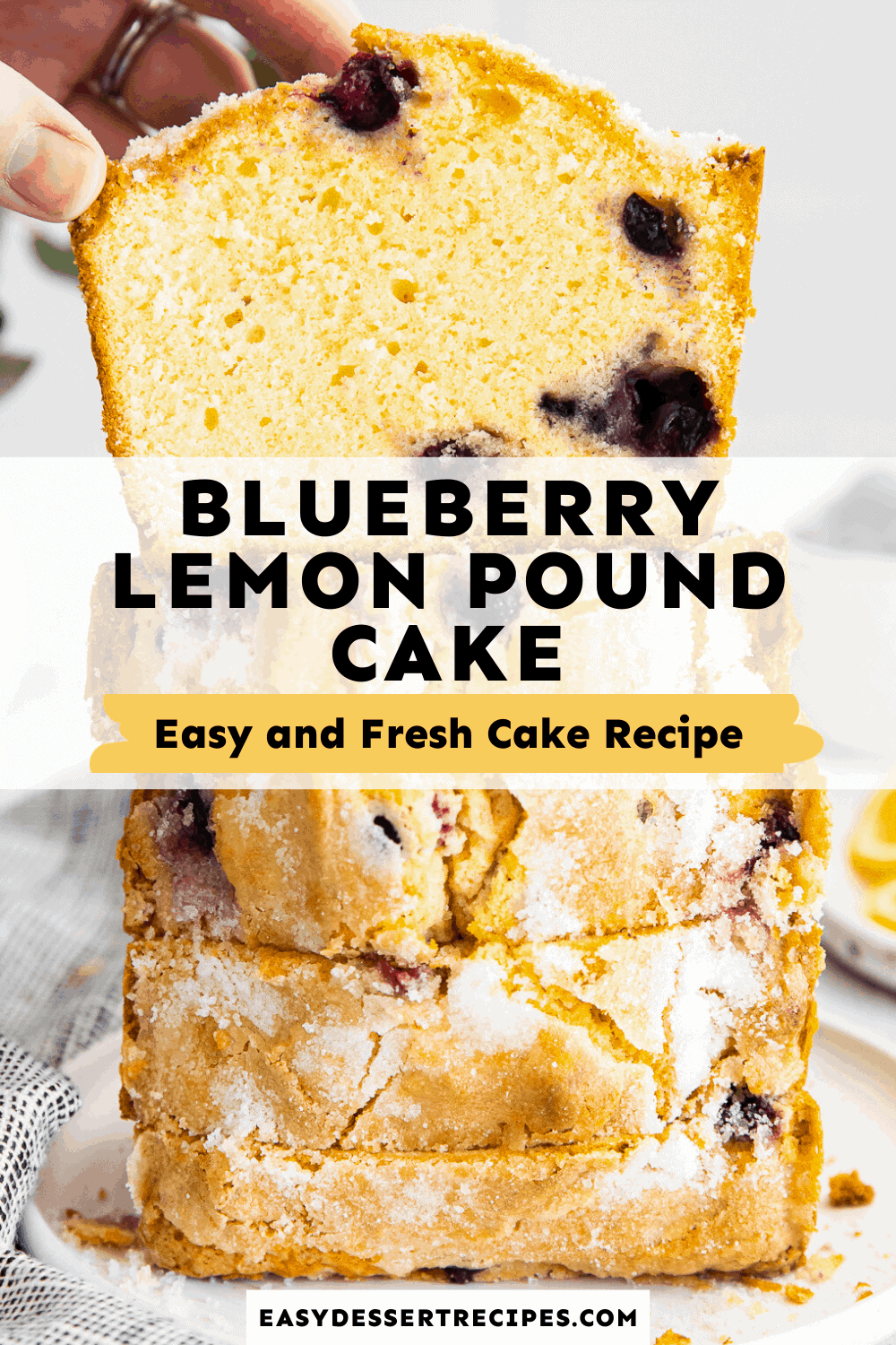 blueberry lemon pound cake pinterest collage