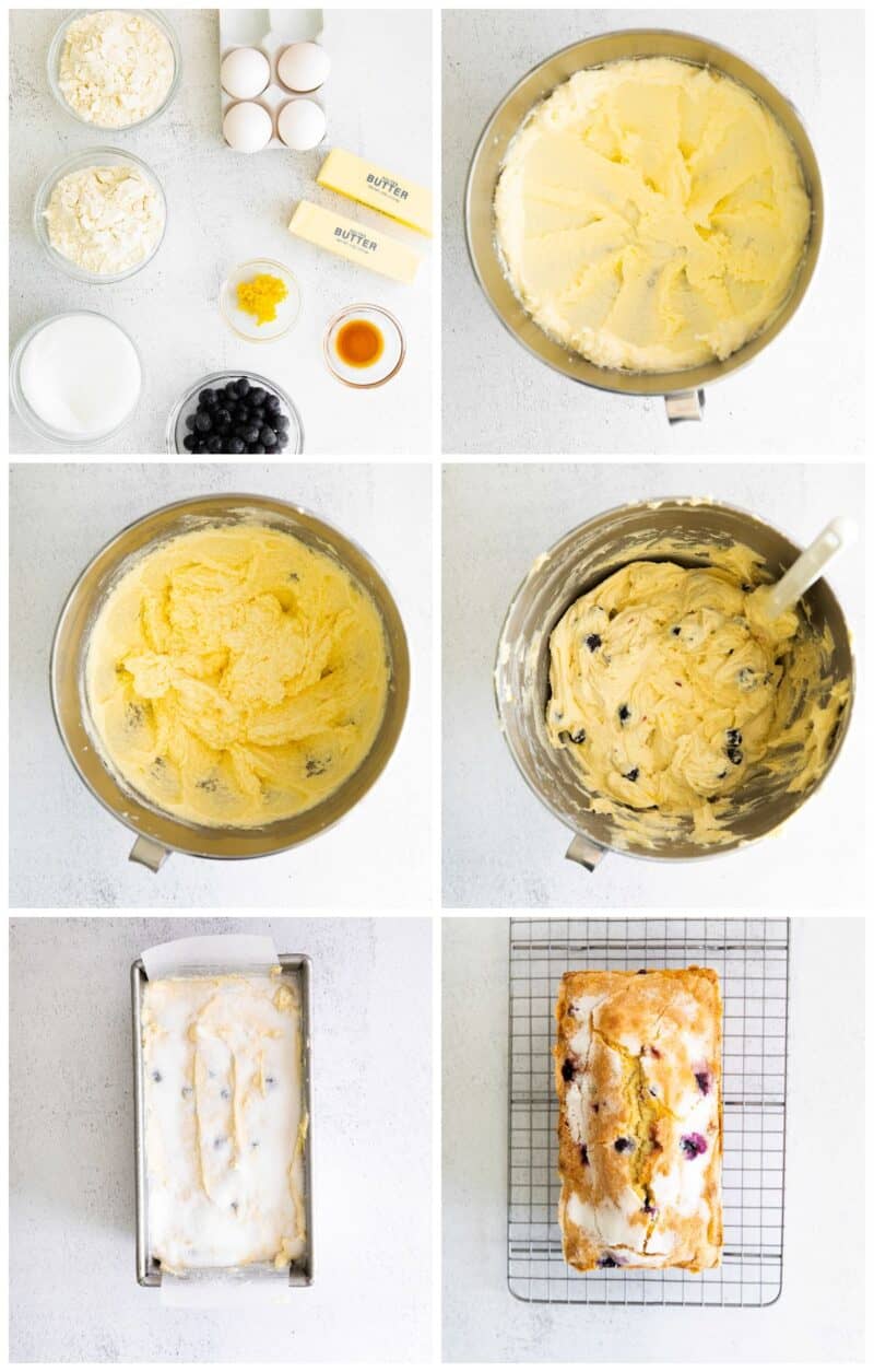 step by step photos for how to make blueberry lemon pound cake