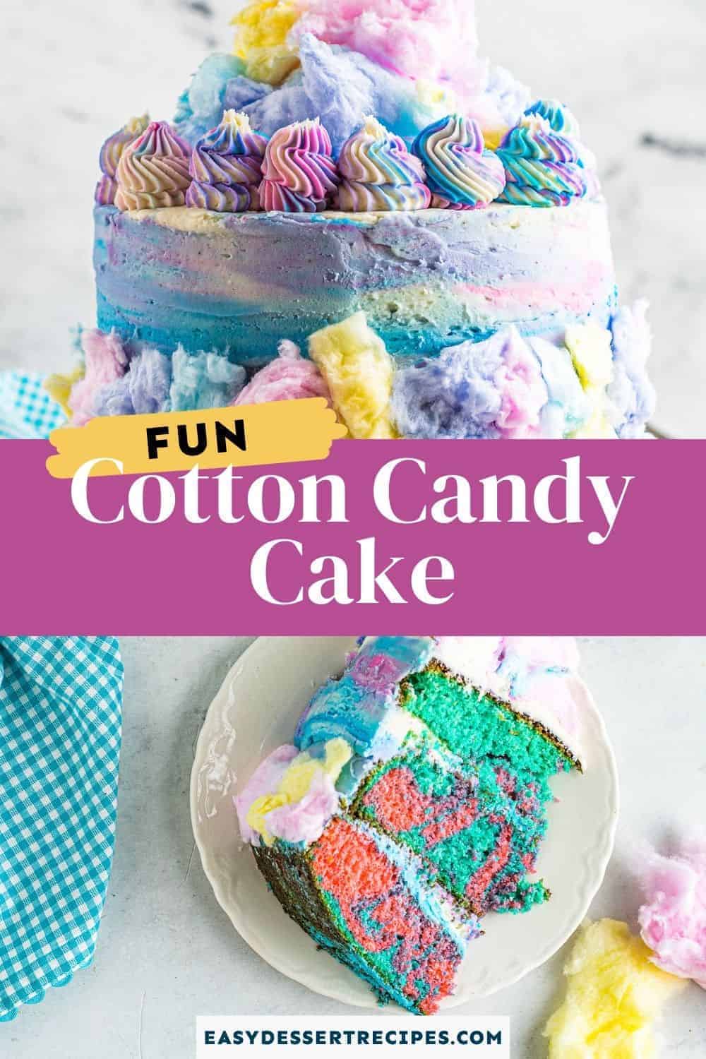 cotton candy cake pinterest collage