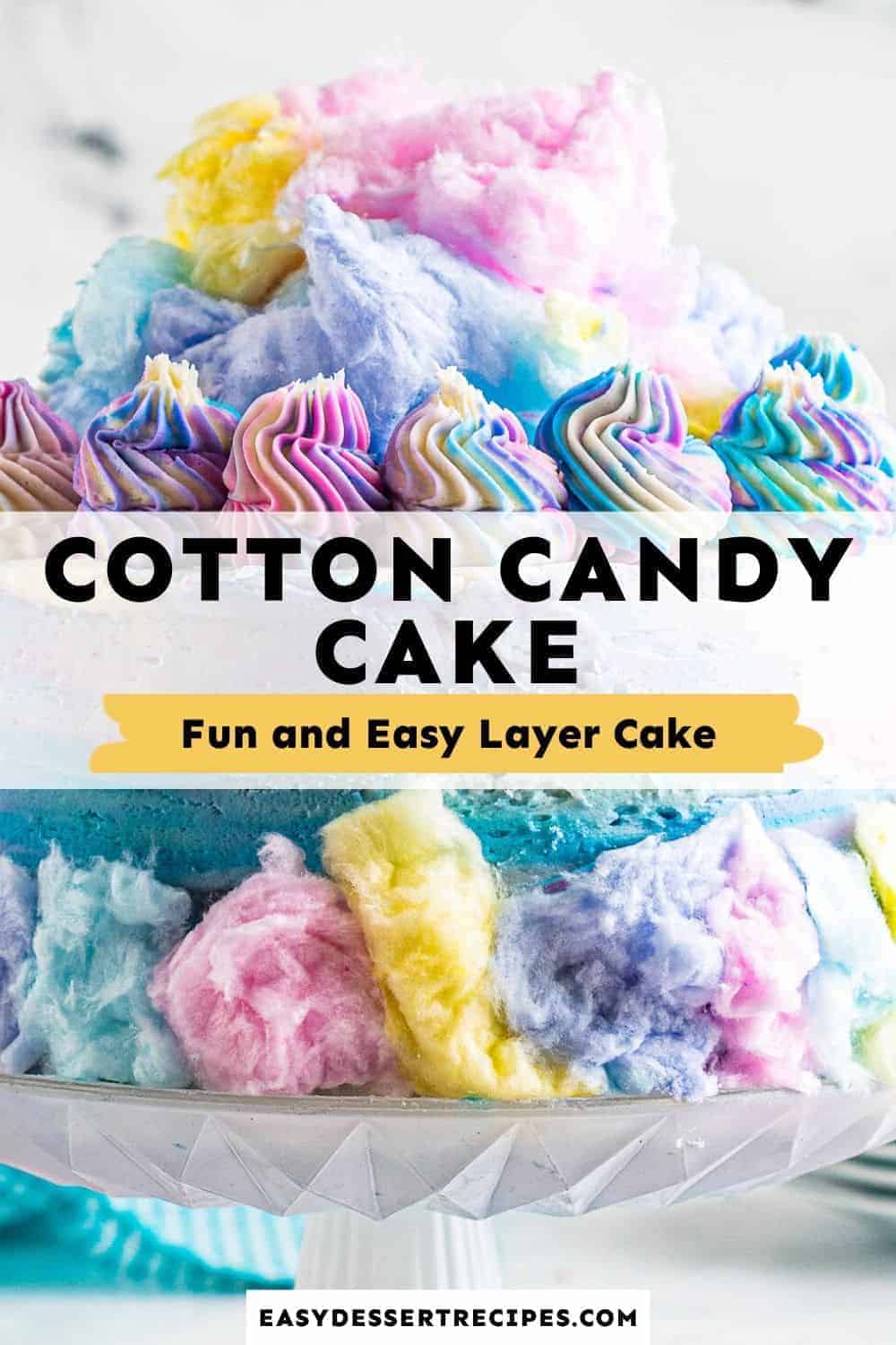 cotton candy cake pinterest collage