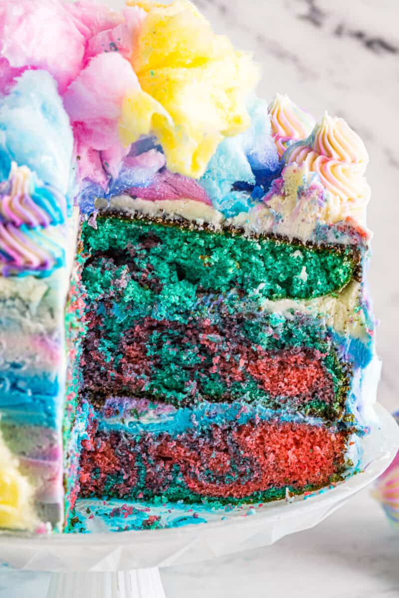 inside of cotton candy cake