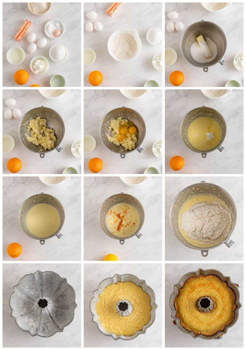 step by step photos for how to make orange bundt cake