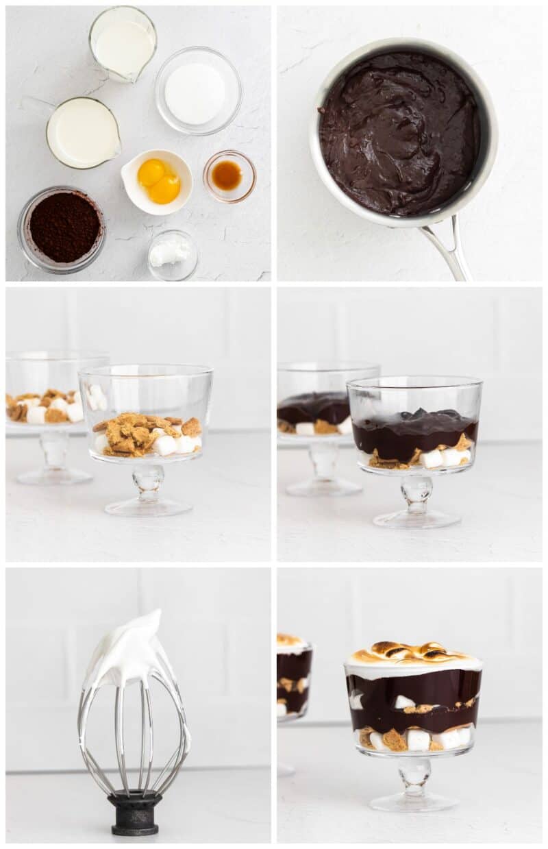 step by step photos for how to make smores trifle