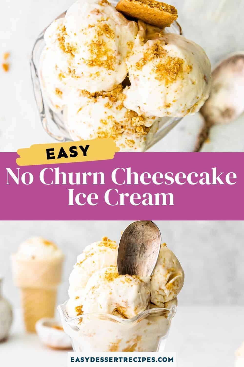 no churn cheesecake ice cream pinterest collage