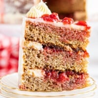 featured strawberry layer cake