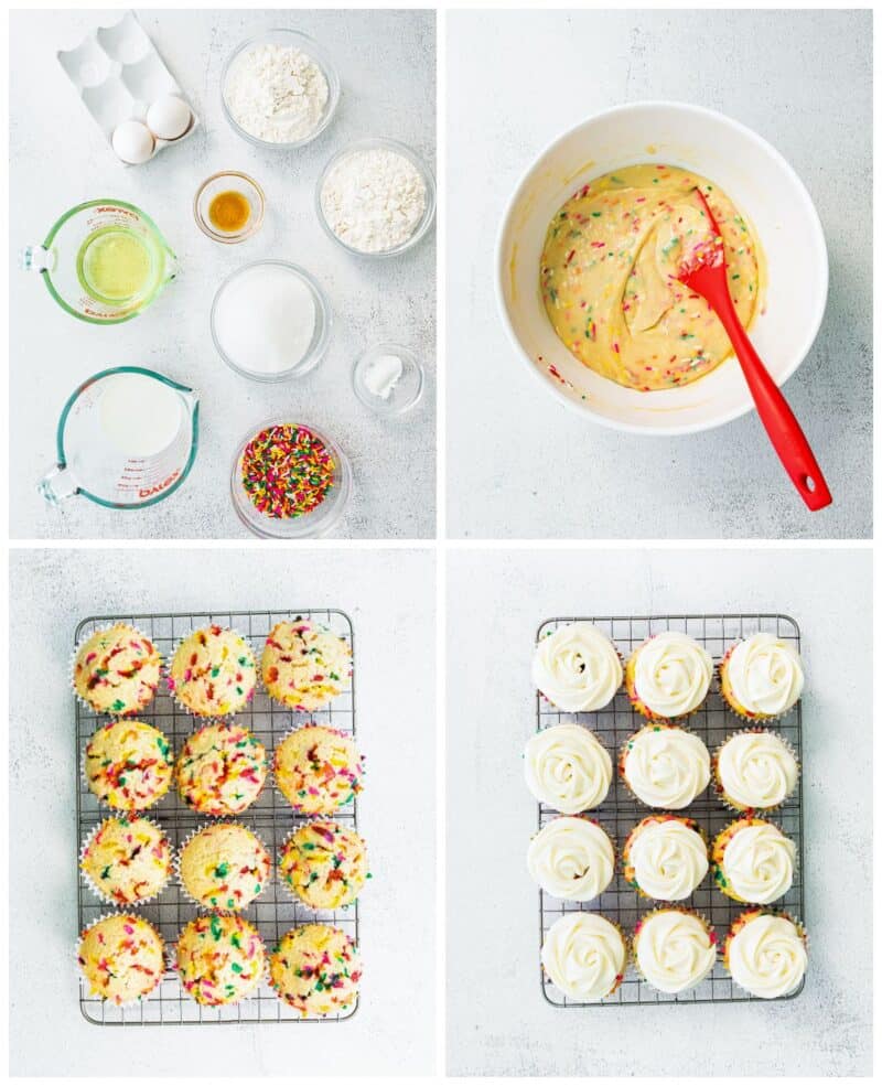 step by step photos for how to make funfetti cupcakes