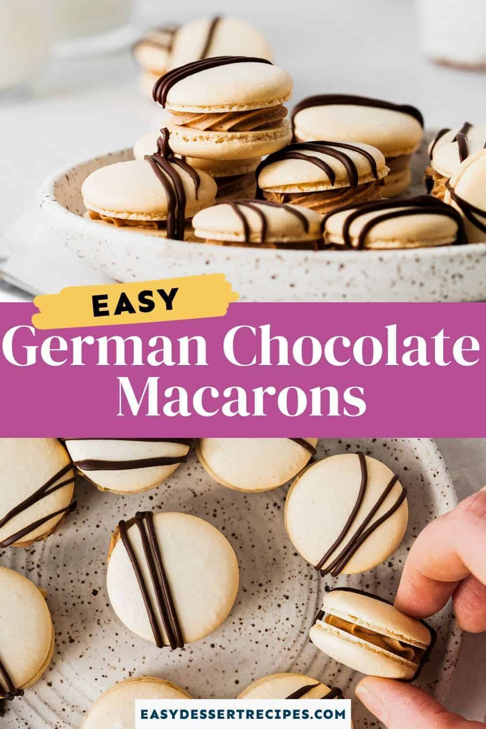 german chocolate macarons pinterest