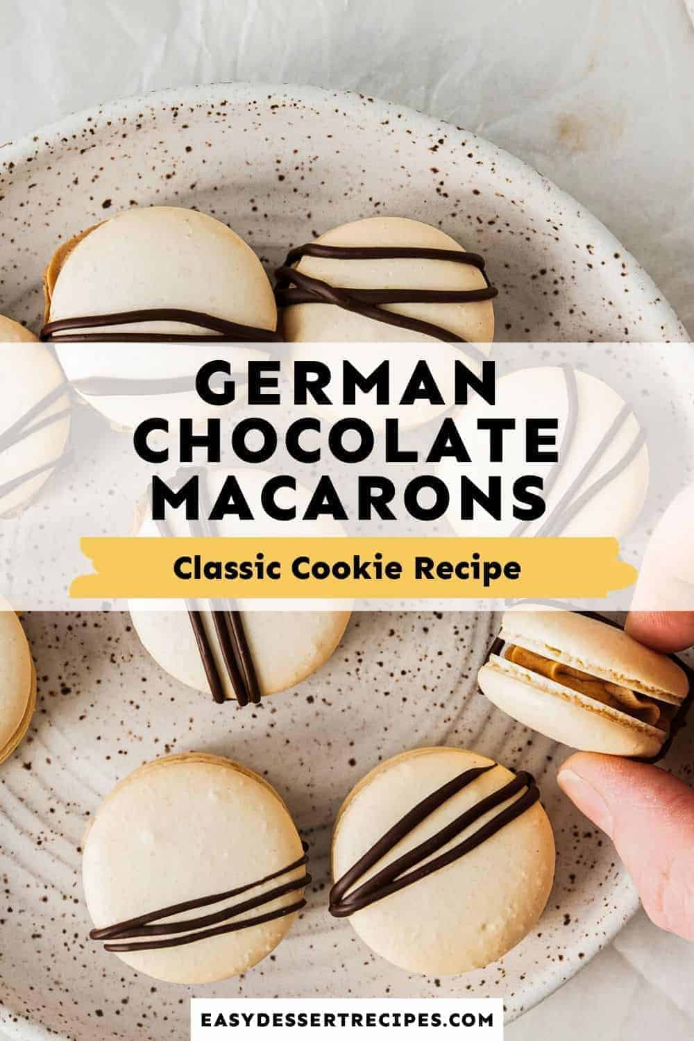 german chocolate macarons pinterest