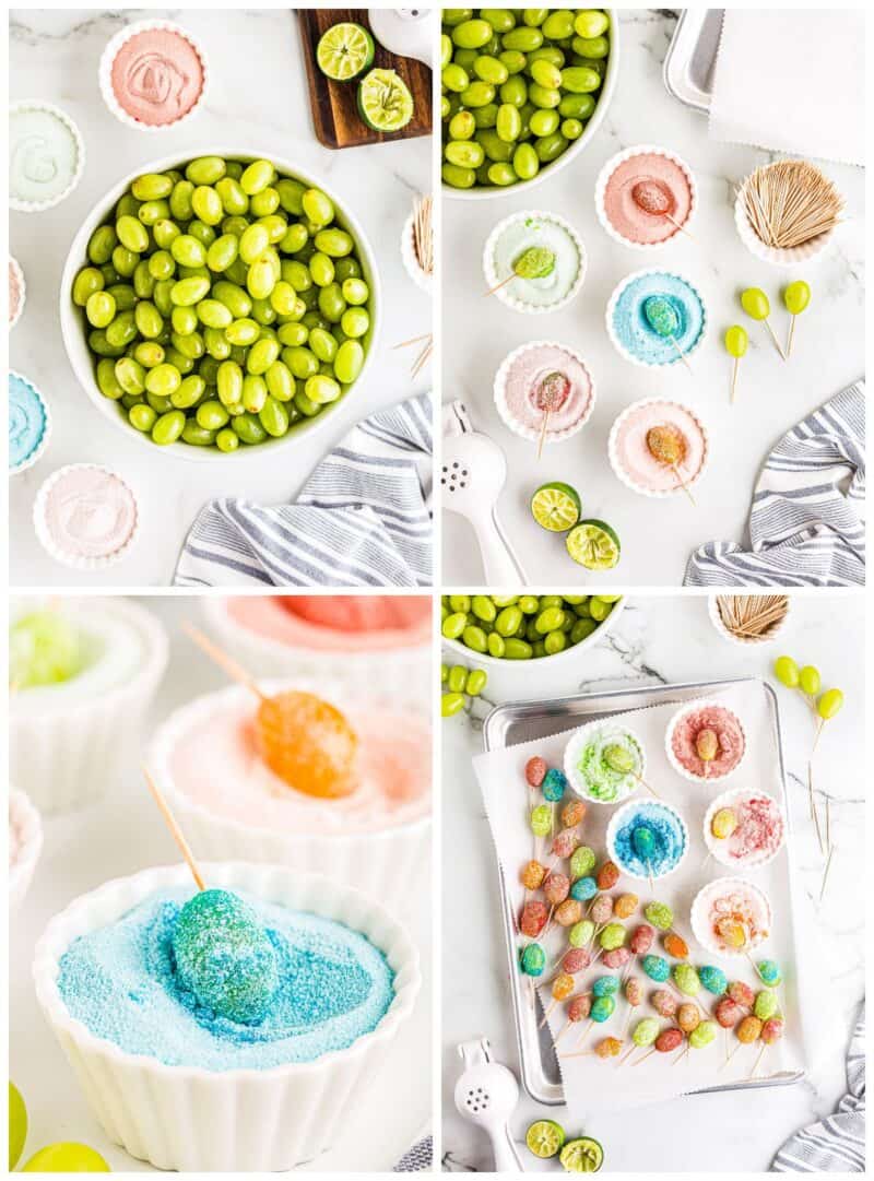 step by step photos for how to make candy grapes with jello