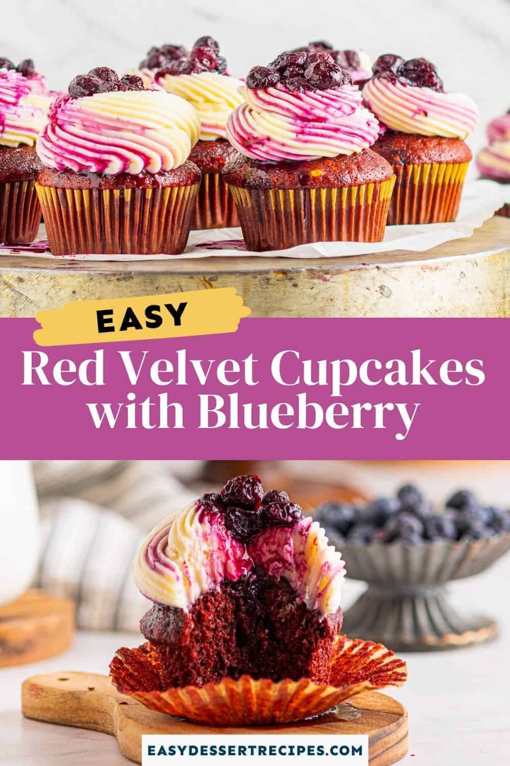 red velvet cupcakes with blueberry compote pinterest