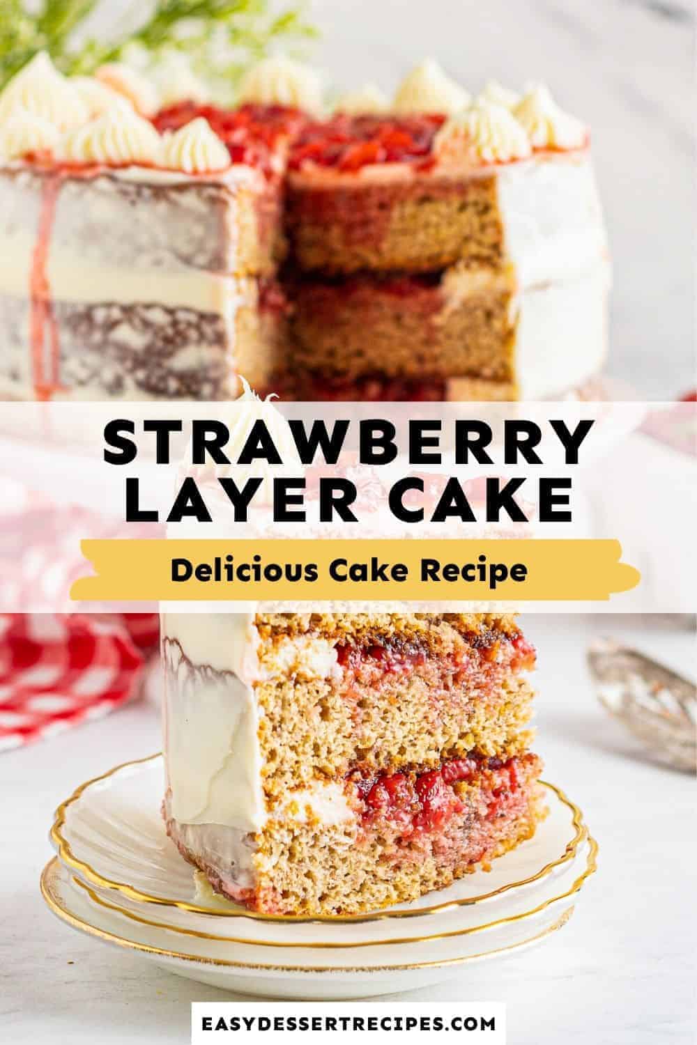 strawberry layer cake pinterest