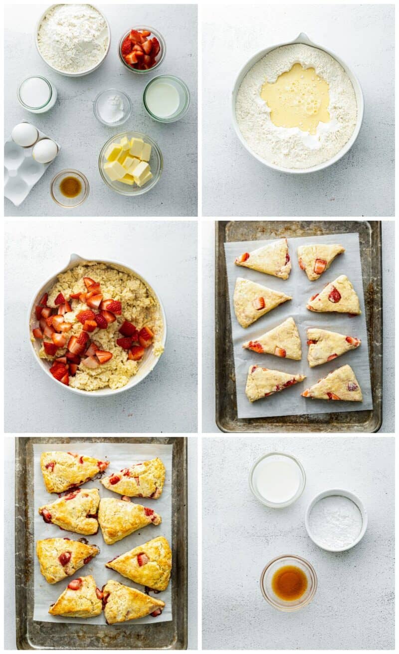 step by step photos for how to make strawberry scones