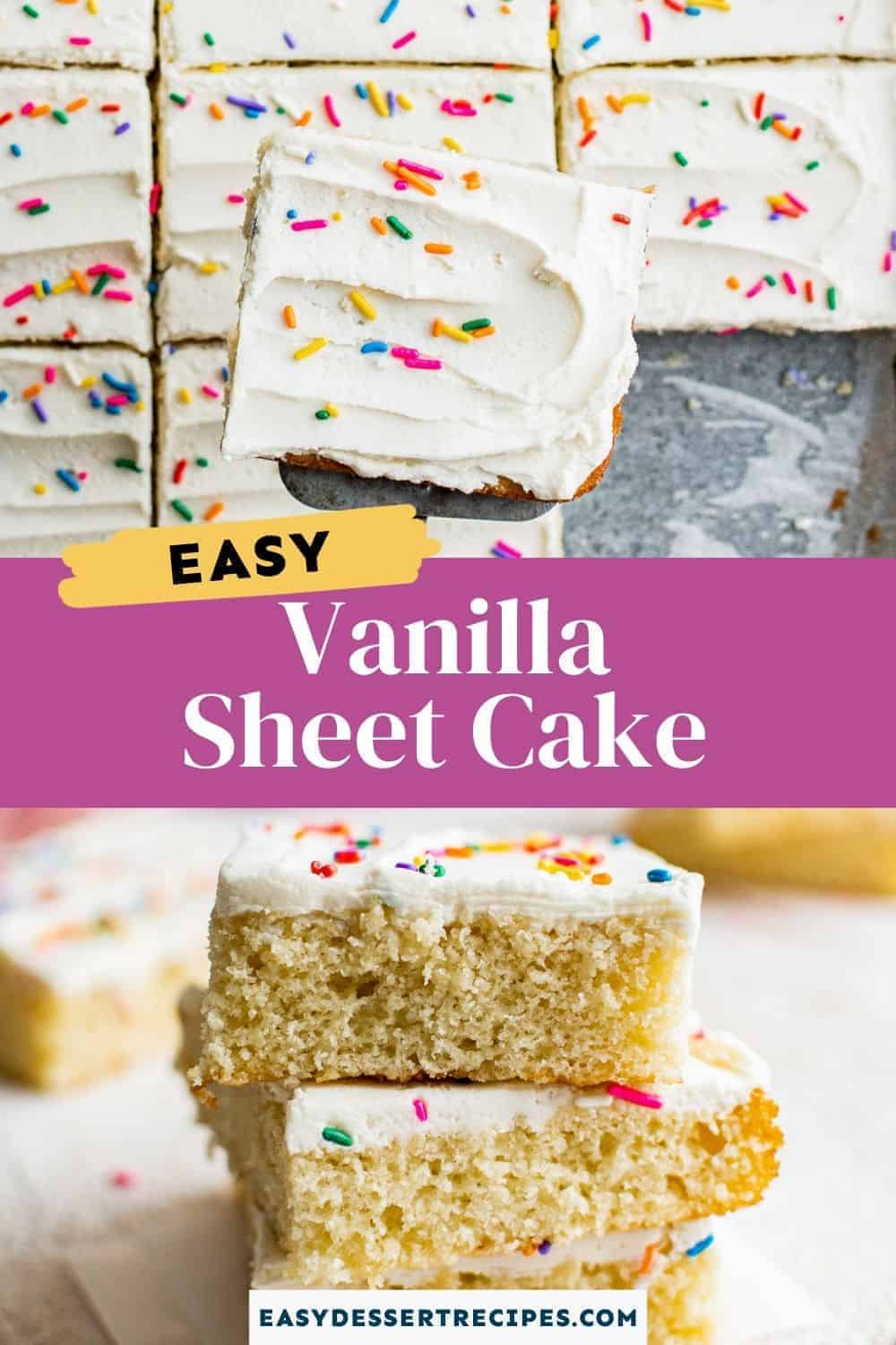 vanilla sheet cake pinterest