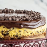 featured chocolate chip cheesecake