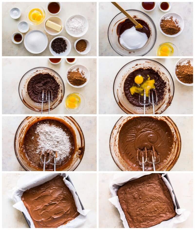 step by step photos for how to make cakey brownies