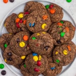 featured m&m brownie cookies