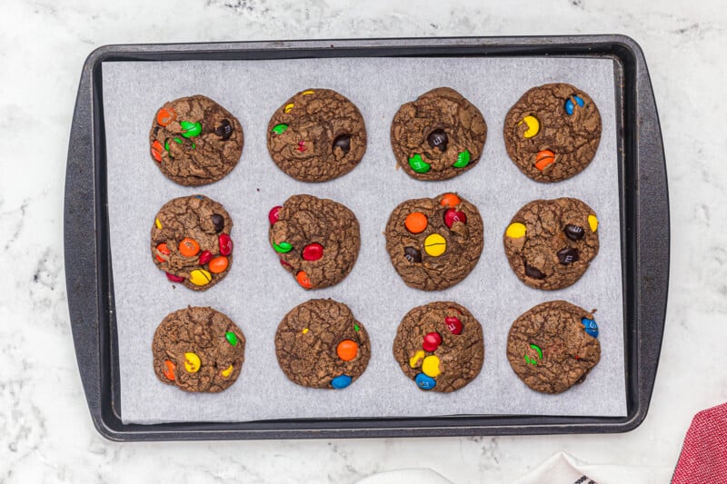 how to make m&m brownie cookies