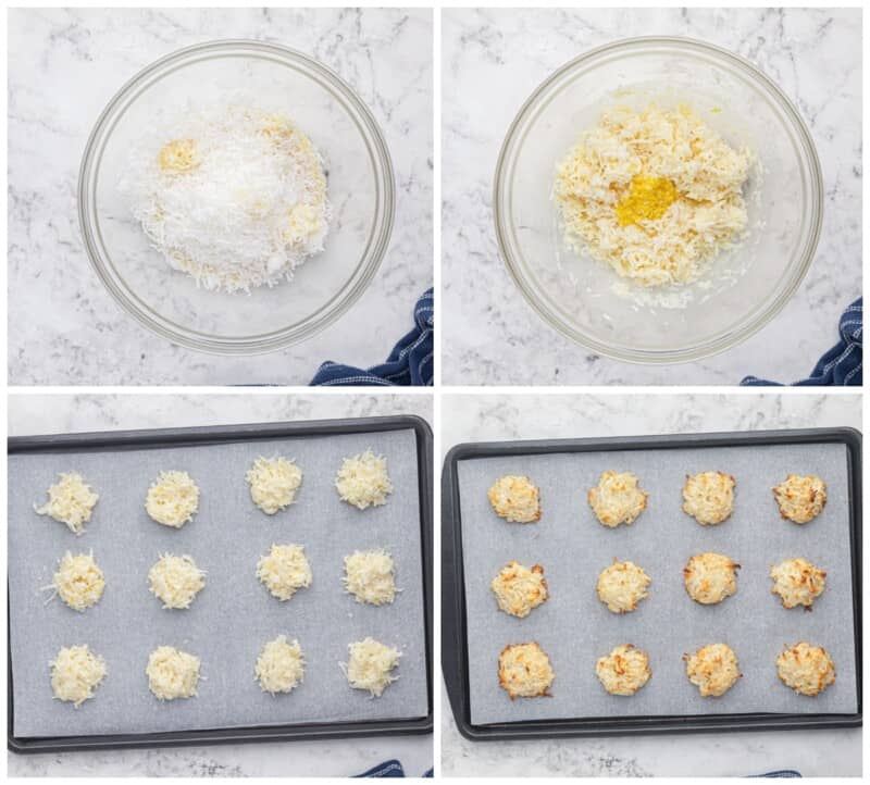 step by step photos for how to make coconut macaroons.