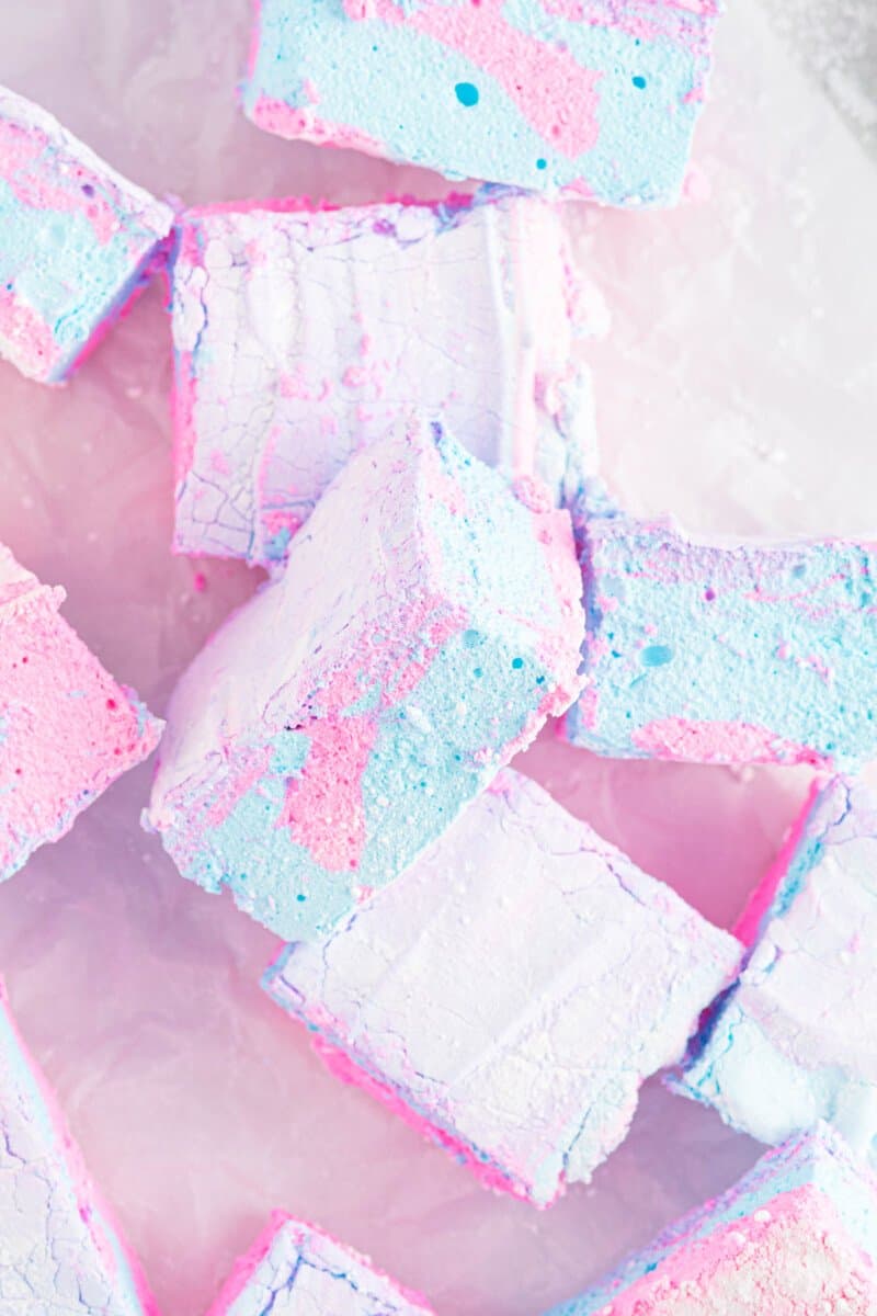 close up of cotton candy marshmallows.