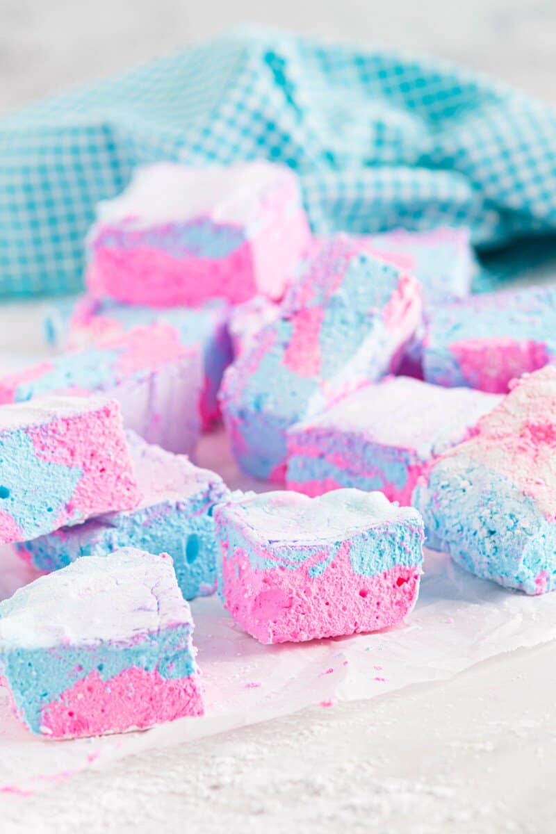 pile of cotton candy marshmallows.