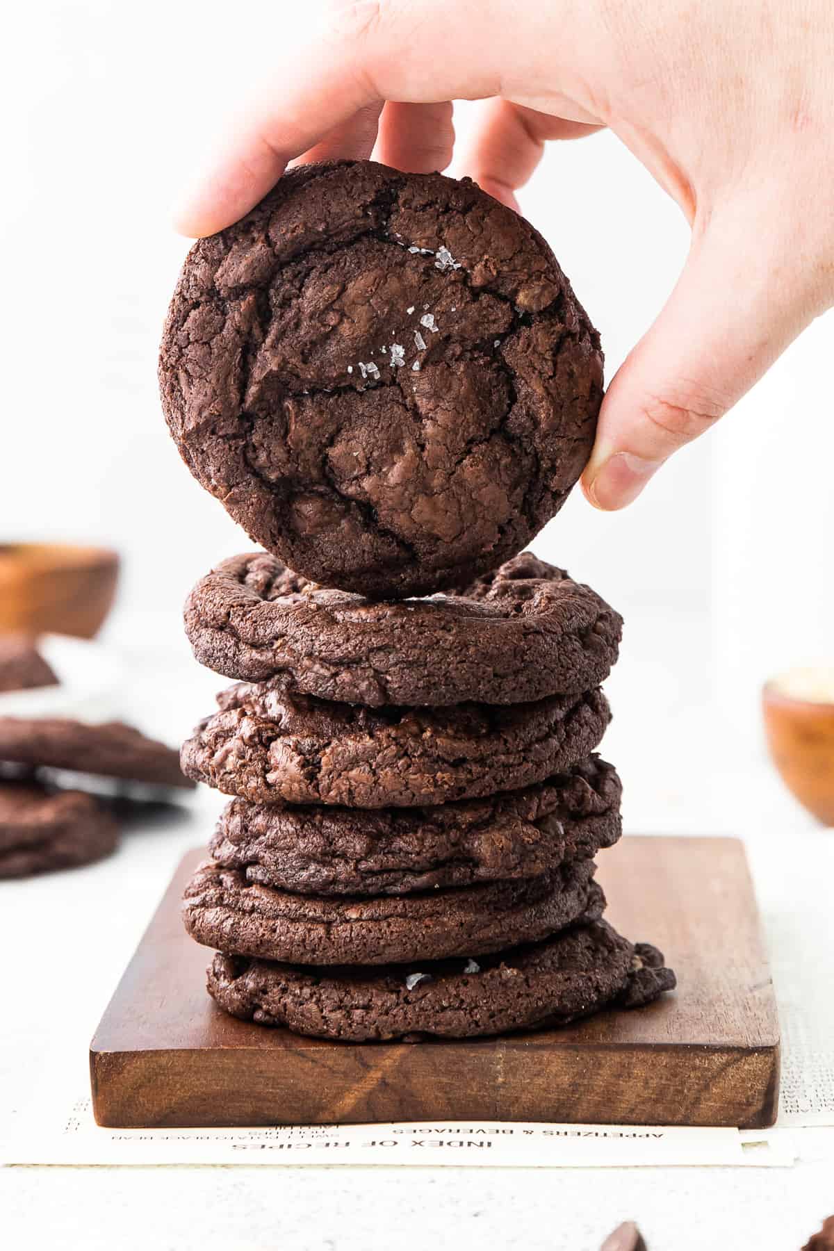 stacked chocolate crunch bar cookies