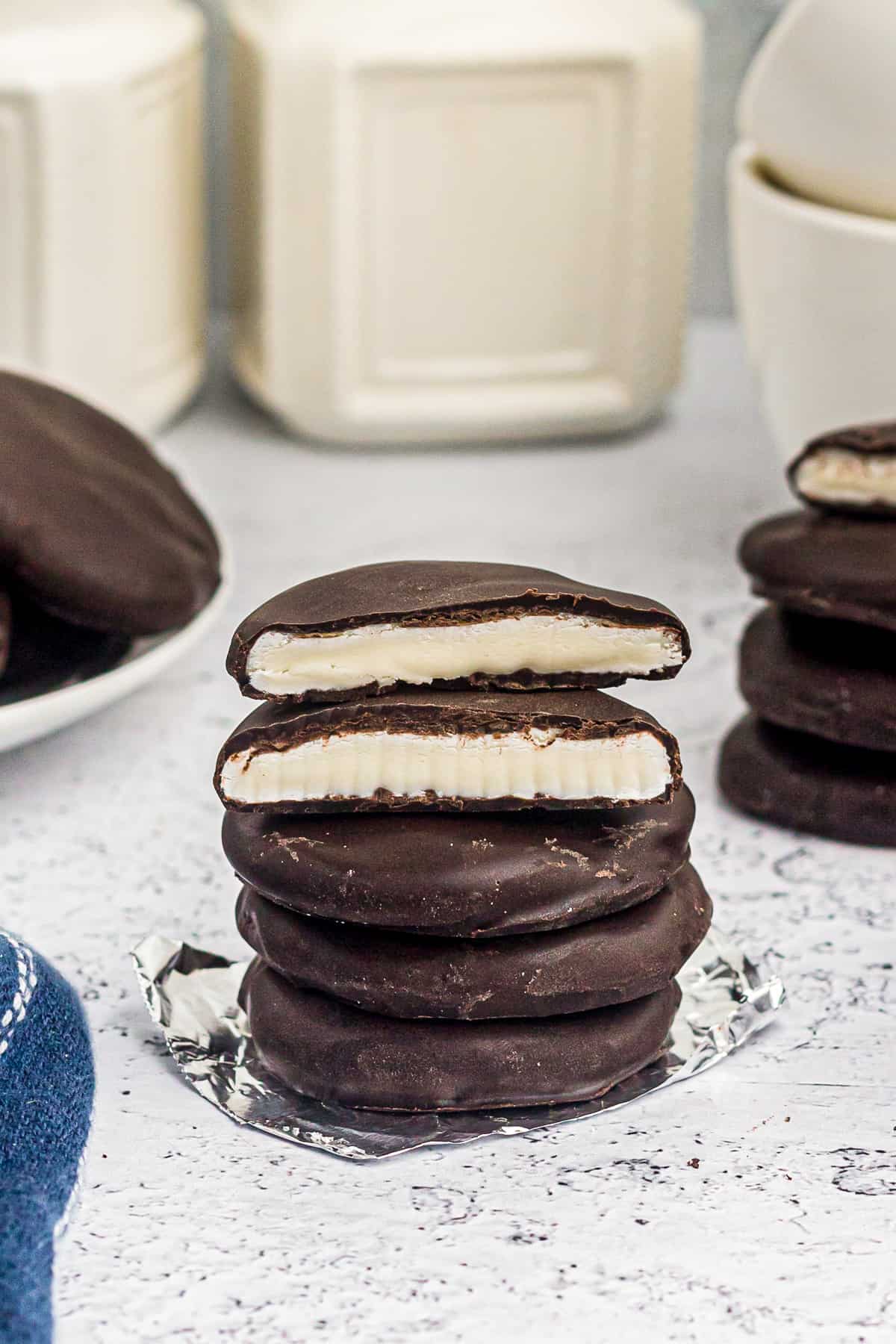 stacked chocolate peppermint patties