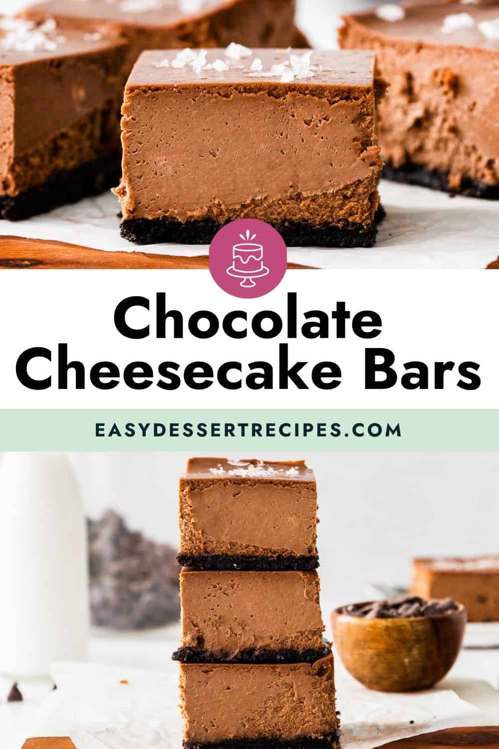 chocolate cheesecake bars pinterest