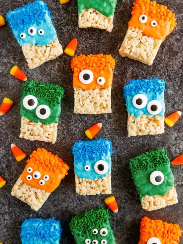 Halloween Monster Rice Krispie Treats Story - Easy Dessert Recipes