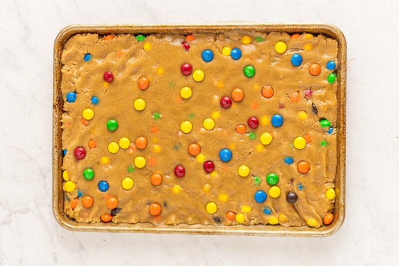 how to make m&m peanut butter blondies