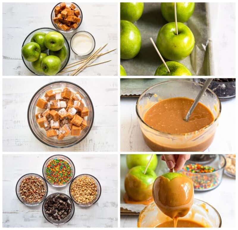 step by step photos for how to make caramel apples