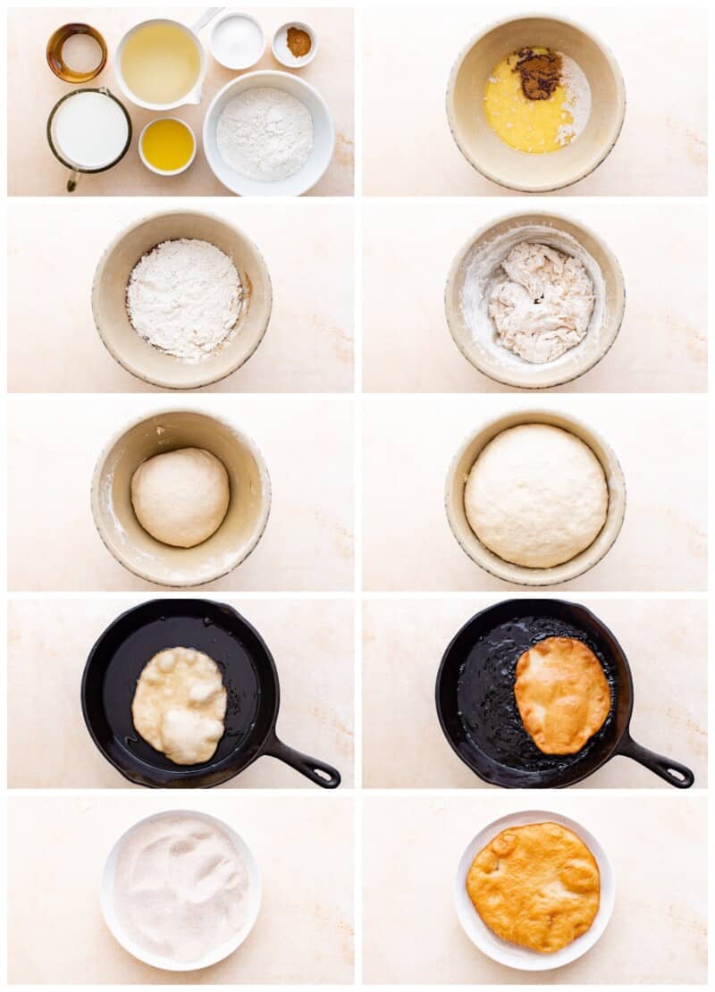 step by step photos for how to make elephant ears pastry.