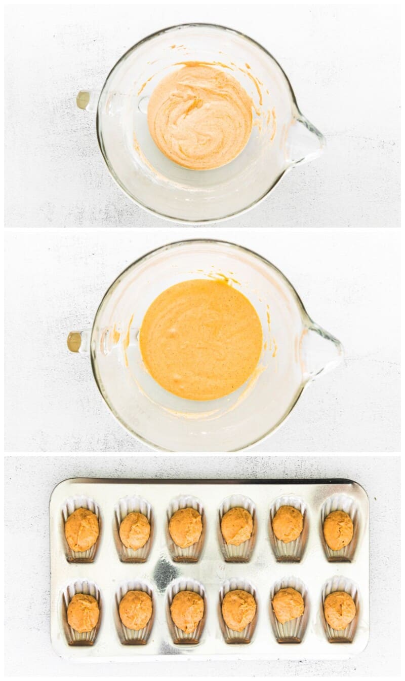 step by step photos of how to make pumpkin madeleines