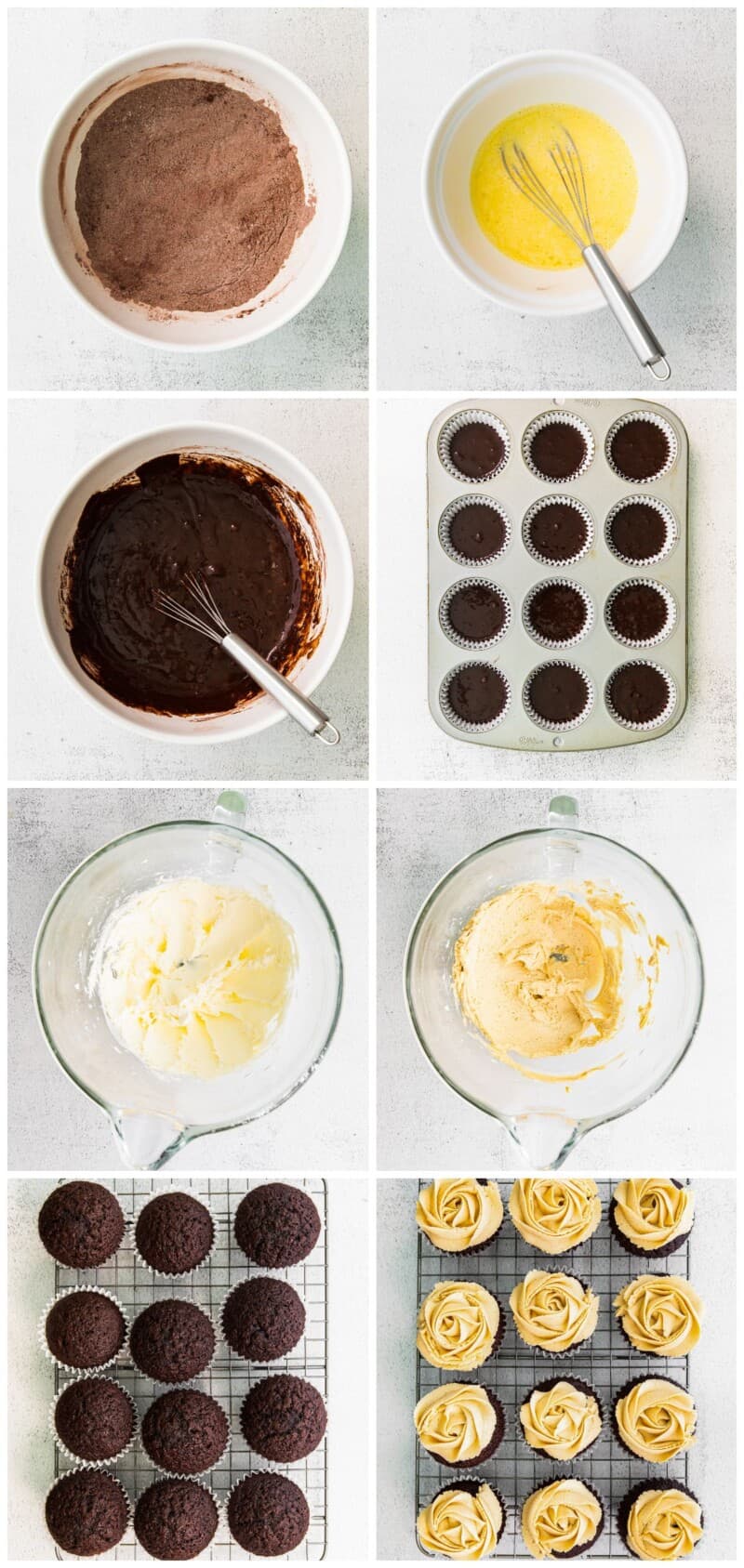 step by step photos for how to make reese's cupcakes
