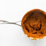 pumpkin mixture in a saucepan