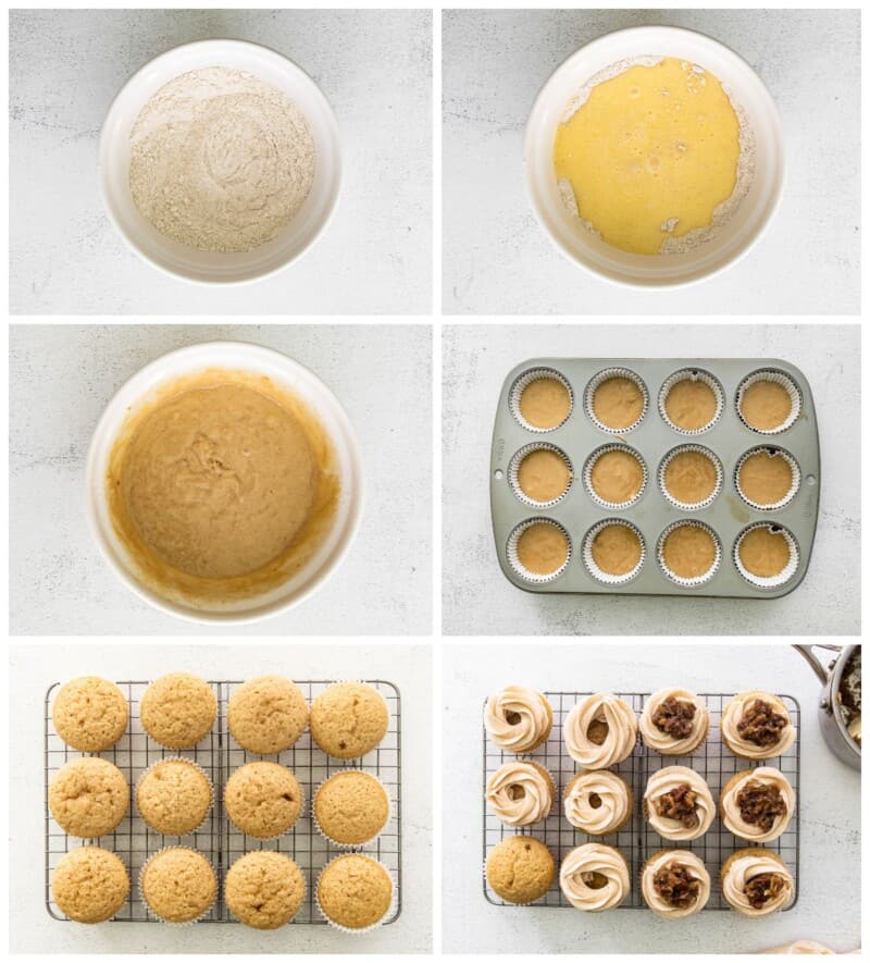 step by step photos for pecan pie cupcakes