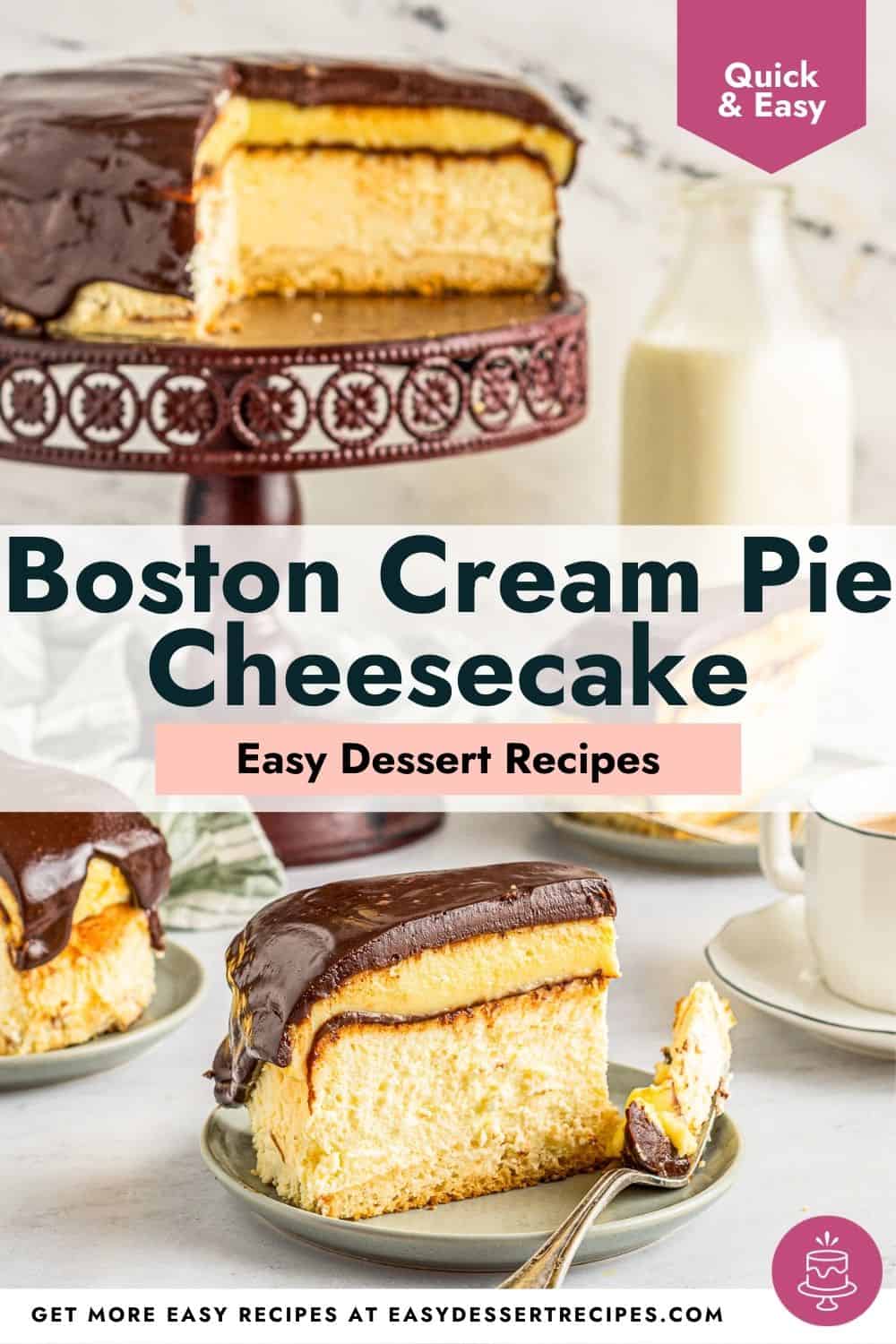 boston cream pie cheesecake pinterest