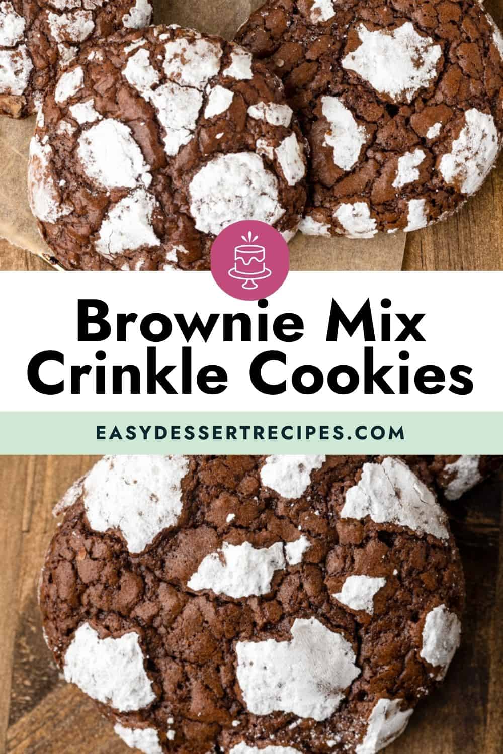 brownie mix crinkle cookies pinterest