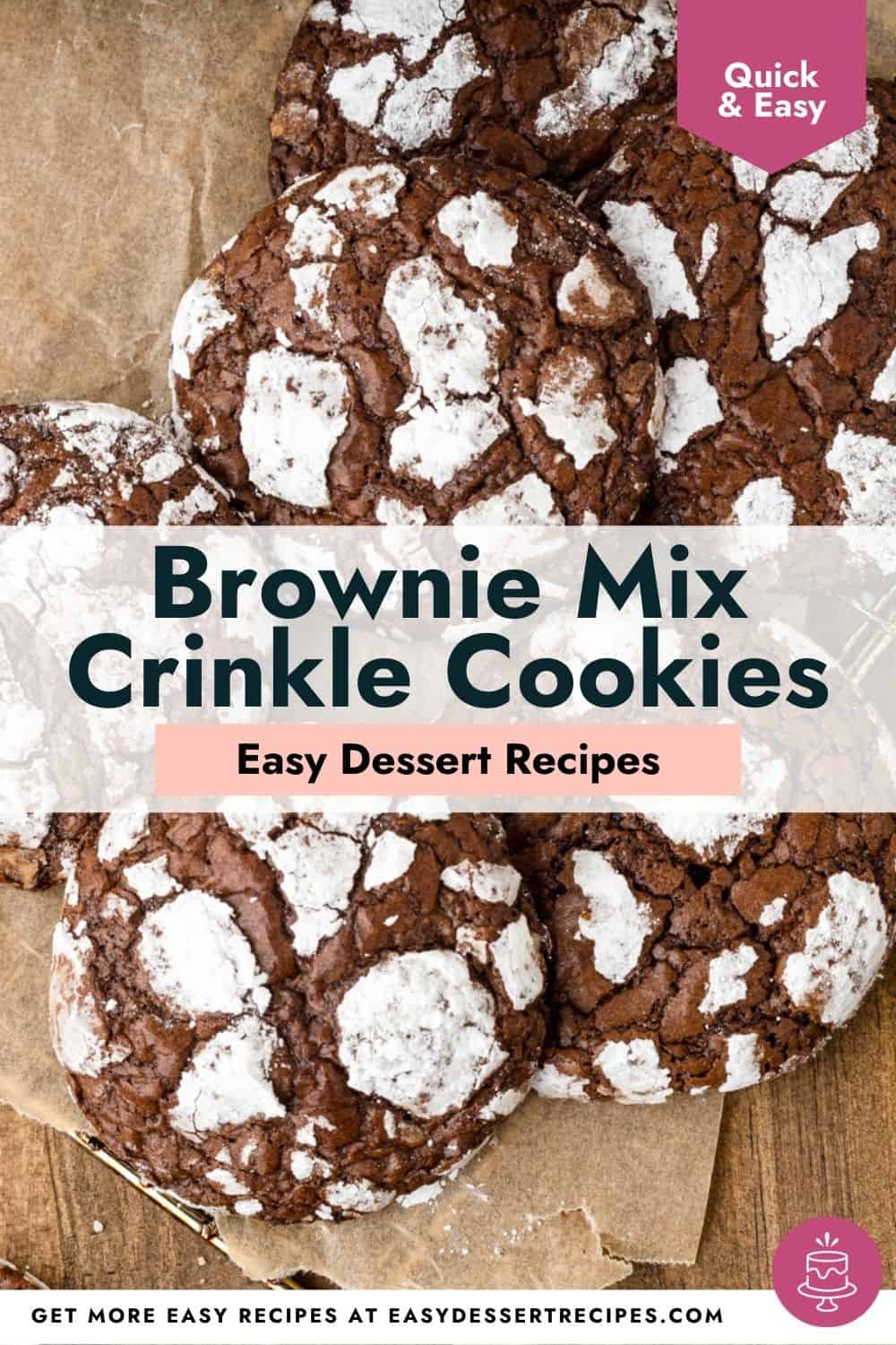 brownie mix crinkle cookies pinterest