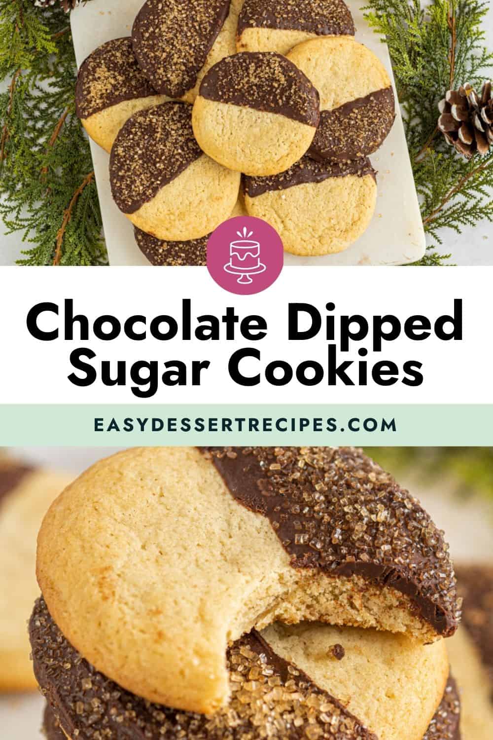 chocolate dipped sugar cookies pinterest