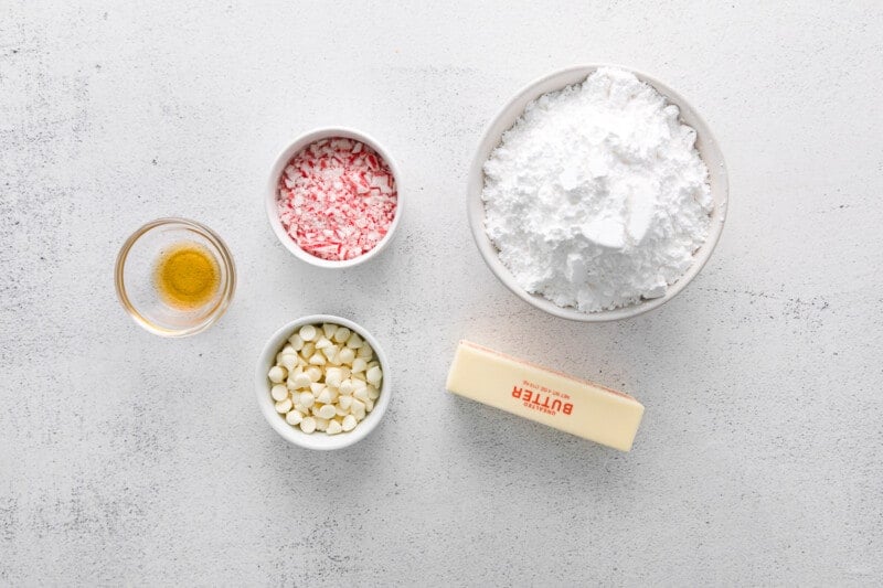 ingredients for white chocolate buttercream