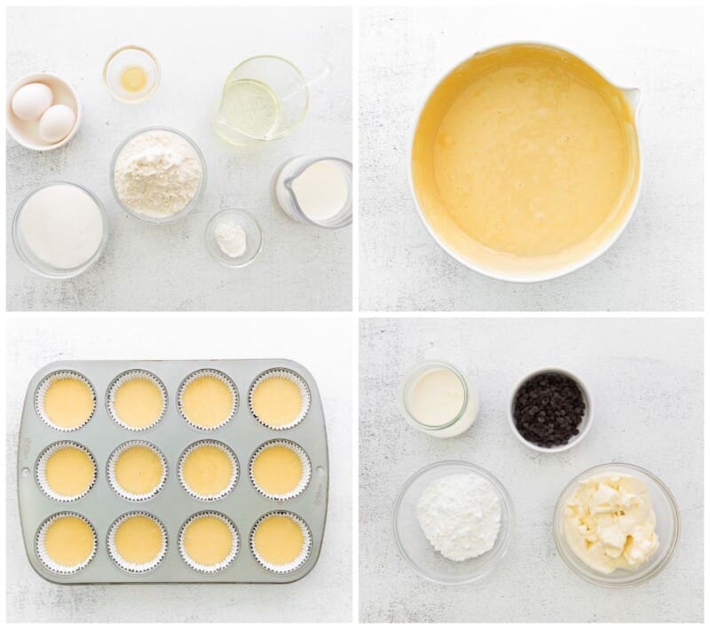 step by step photos for how to make cannoli cupcakes