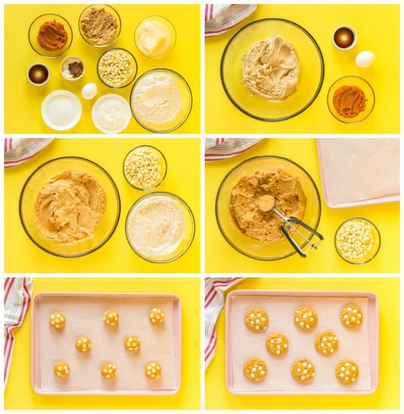 step by step photos for how to make pumpkin pudding cookies