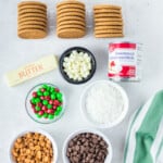 ingredients for christmas 7 layer magic cookie bars