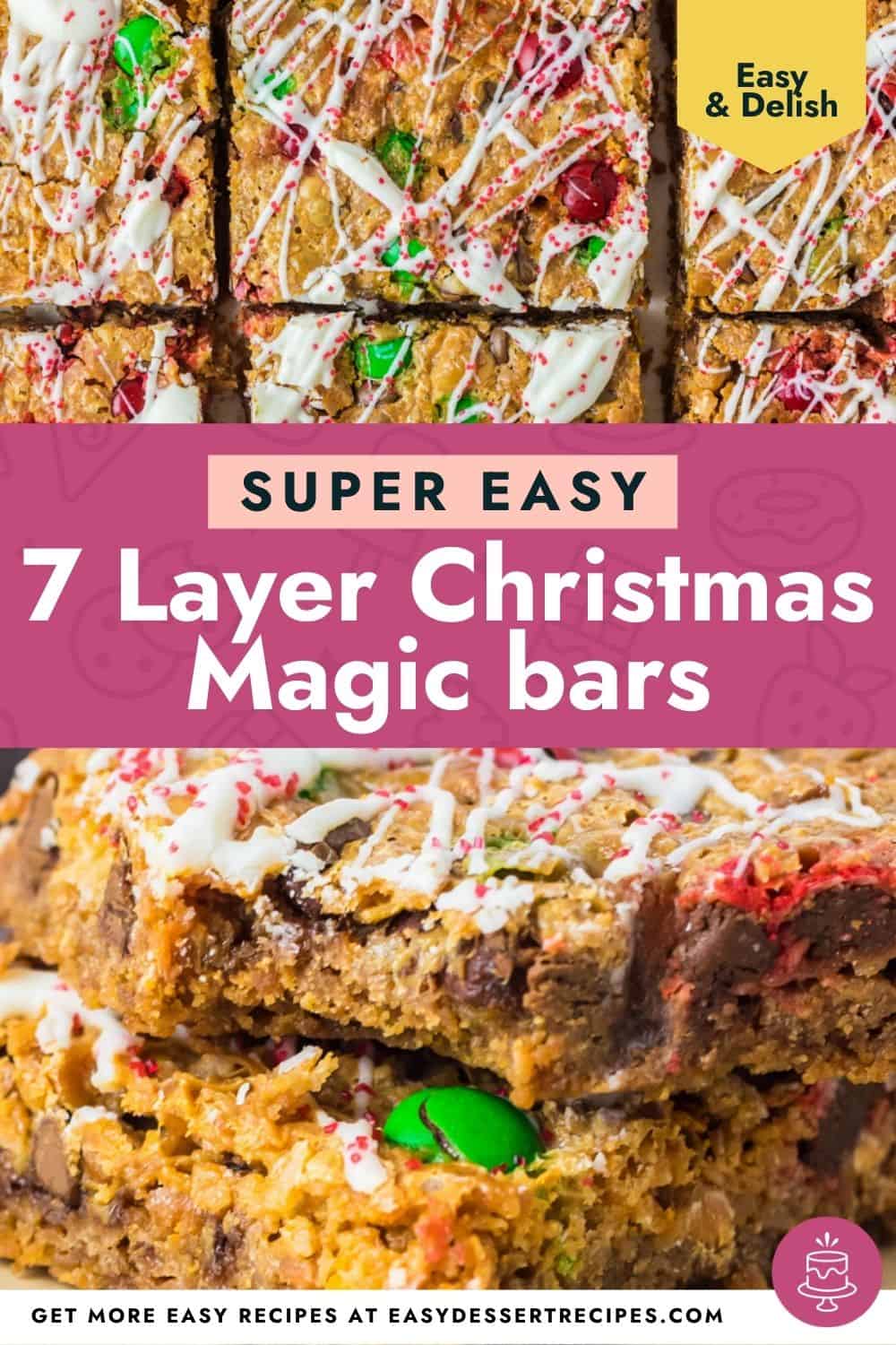 christmas 7 layer magic cookie bars pinterest